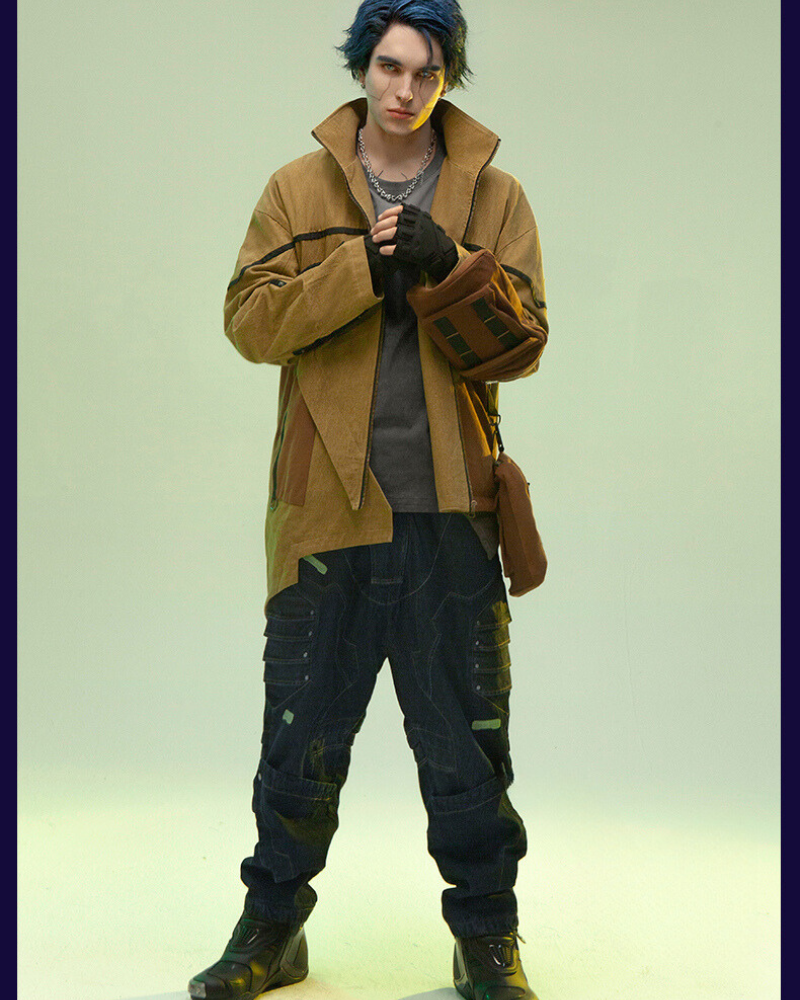 Asymmetrical Sandstone Futuristic Jacket