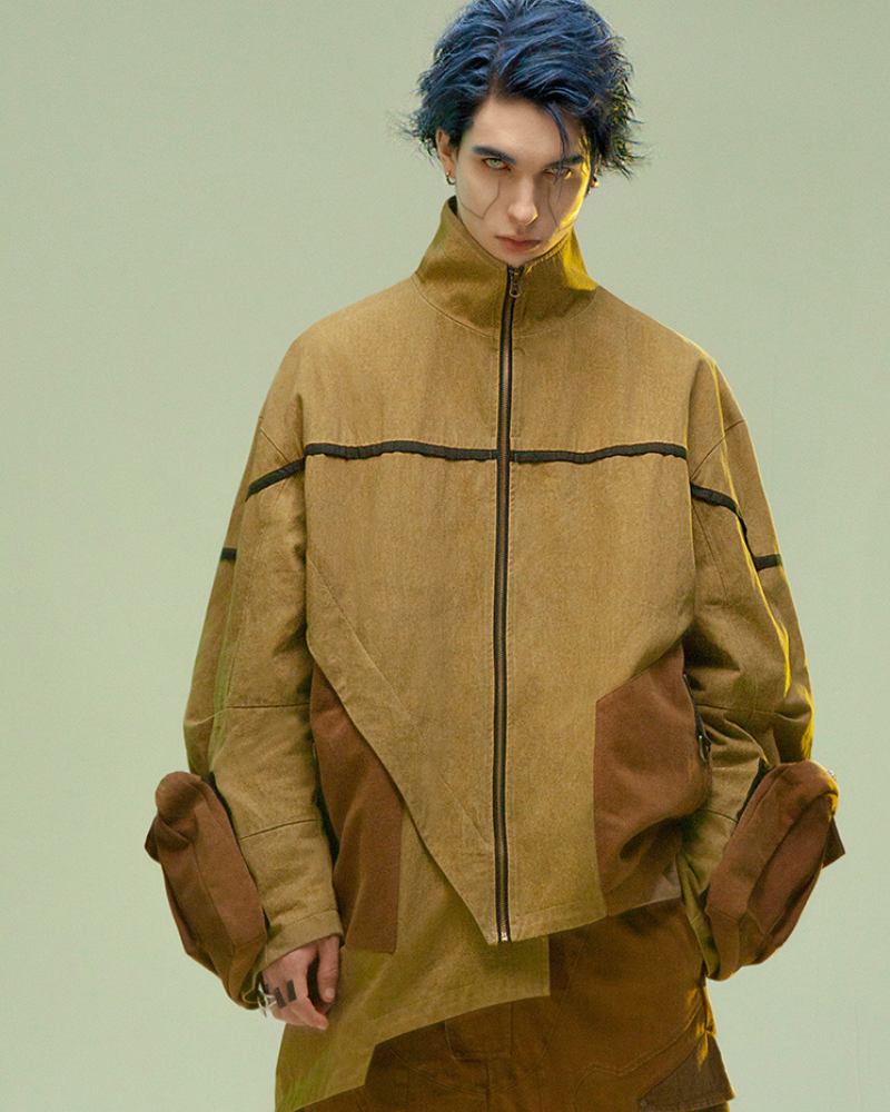 Asymmetrical Sandstone Futuristic Jacket