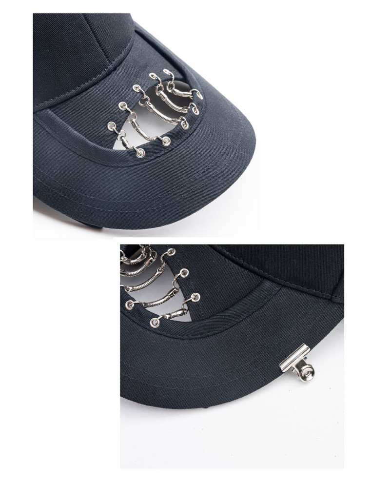 Bold Hollow Chain Black Cap