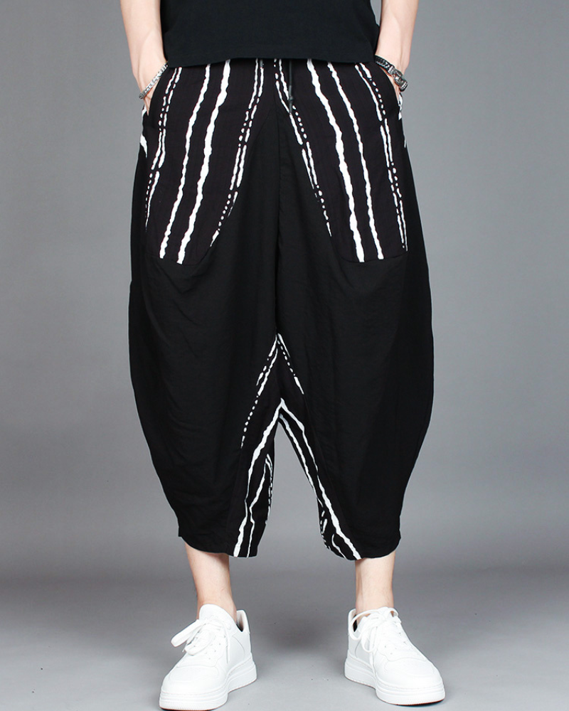 Chic Colorblock Harem Trousers