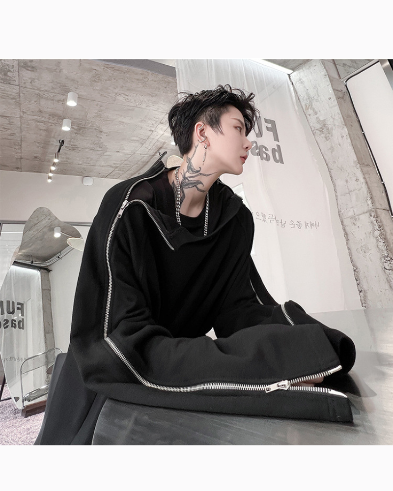 Chic Zip-Up Street Hoodie