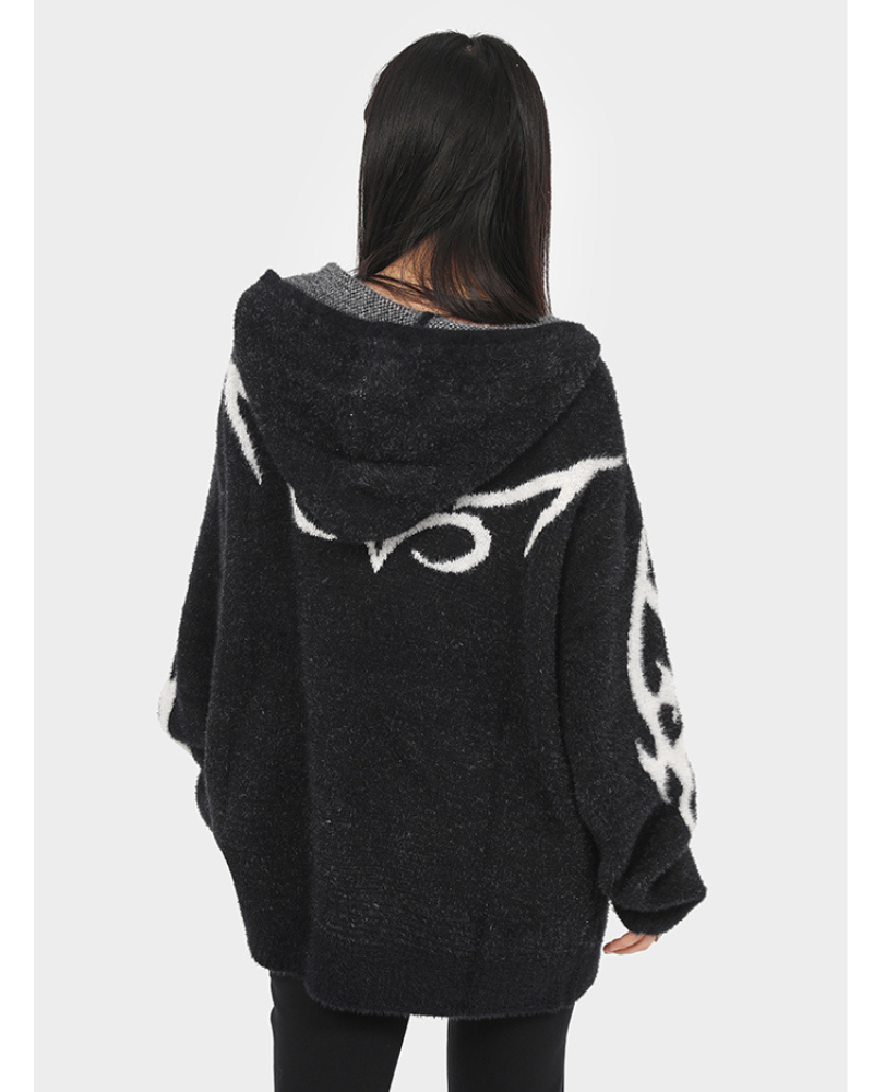 Sleek Black Hoodie Cardigan