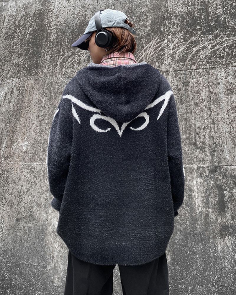 Sleek Black Hoodie Cardigan