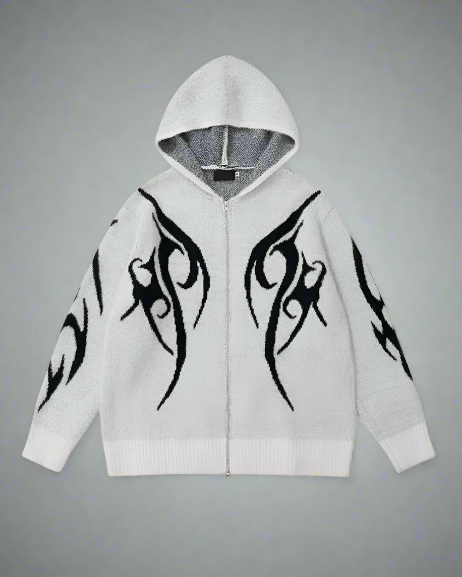 Sleek Black Hoodie Cardigan