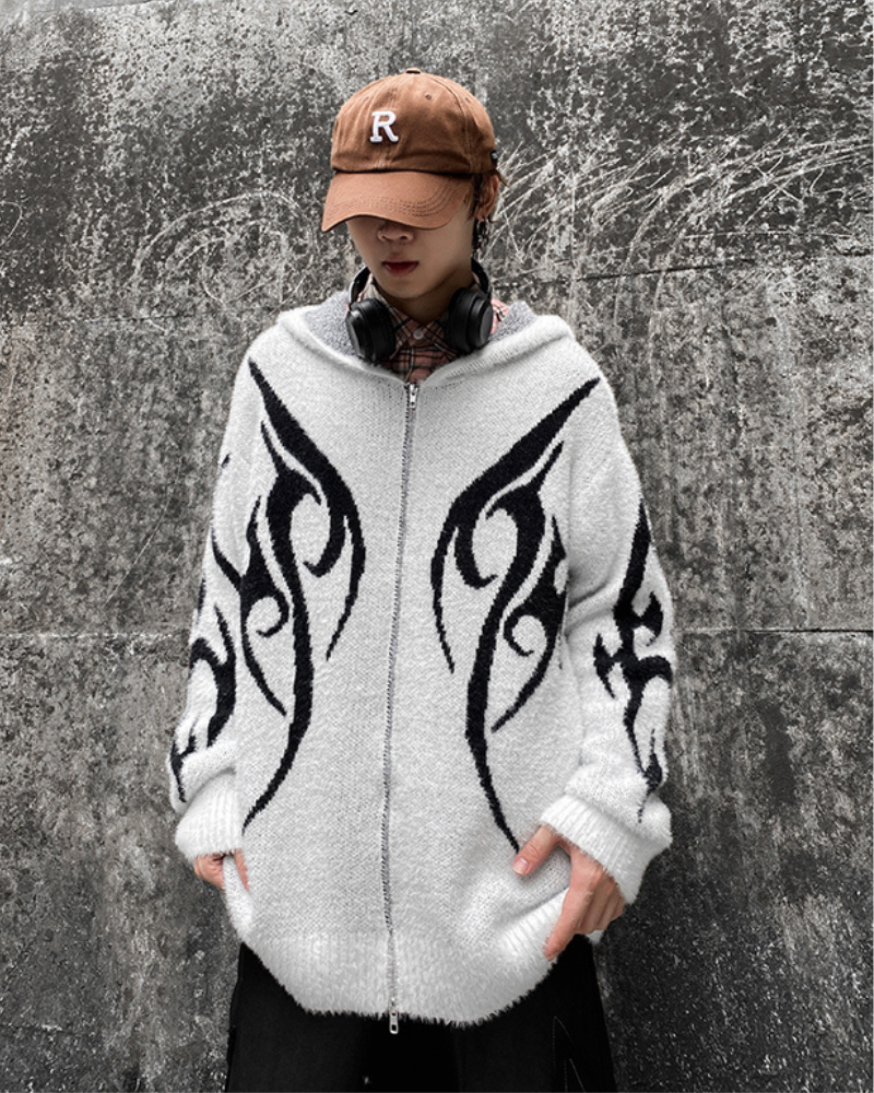 Sleek Black Hoodie Cardigan