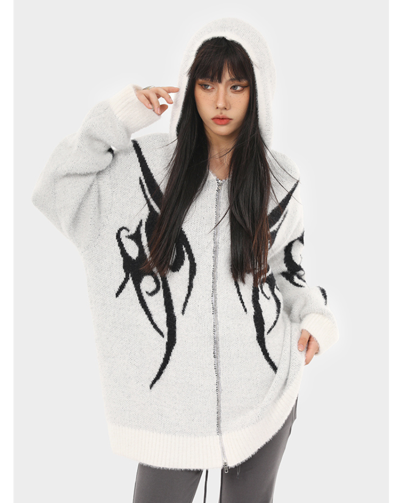Sleek Black Hoodie Cardigan