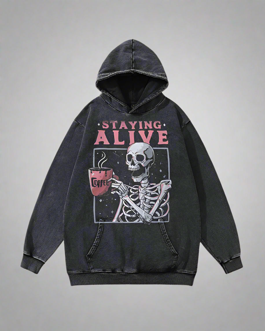 “Edgy Skull Graphic Hoodie”