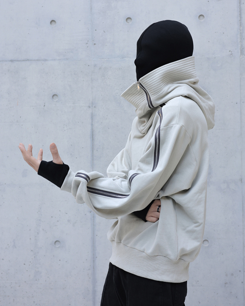 Edgy Asymmetrical Zip Hoodie
