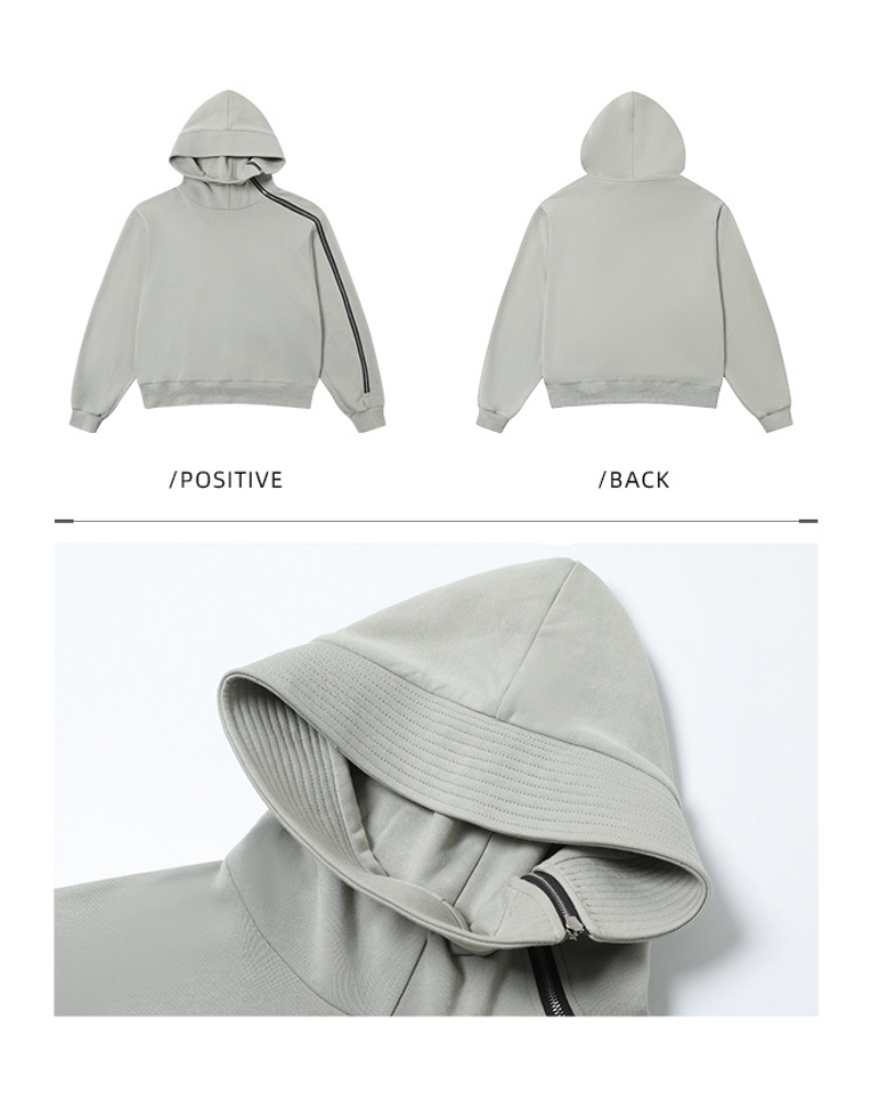 Edgy Asymmetrical Zip Hoodie
