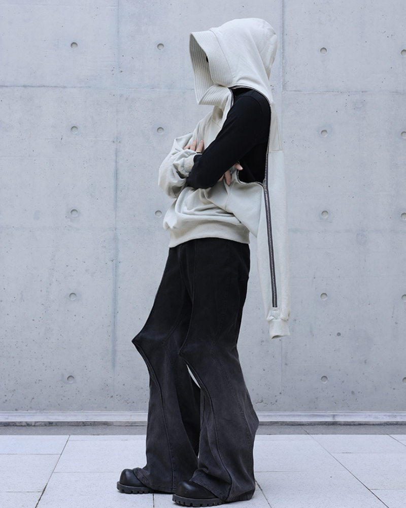Edgy Asymmetrical Zip Hoodie