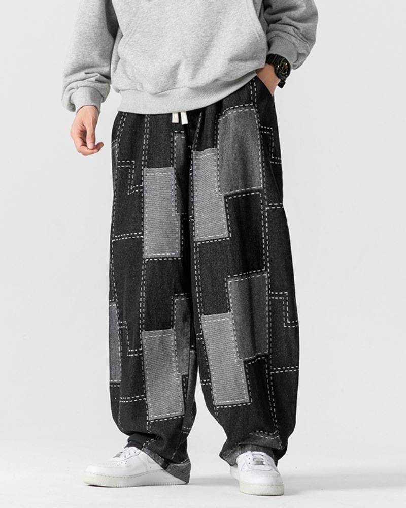 Stylish Plaid Hakama Pants
