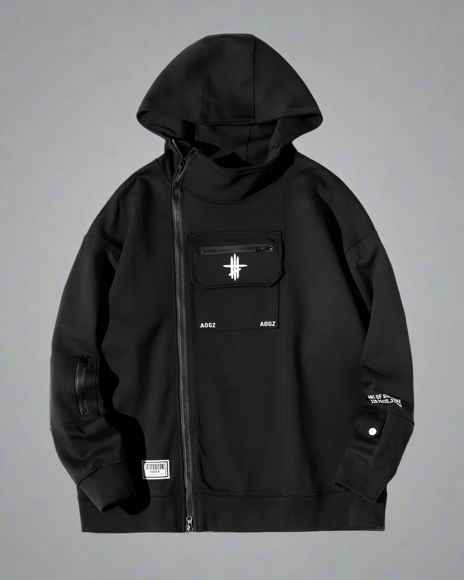 Versatile Zip Techwear Hoodie