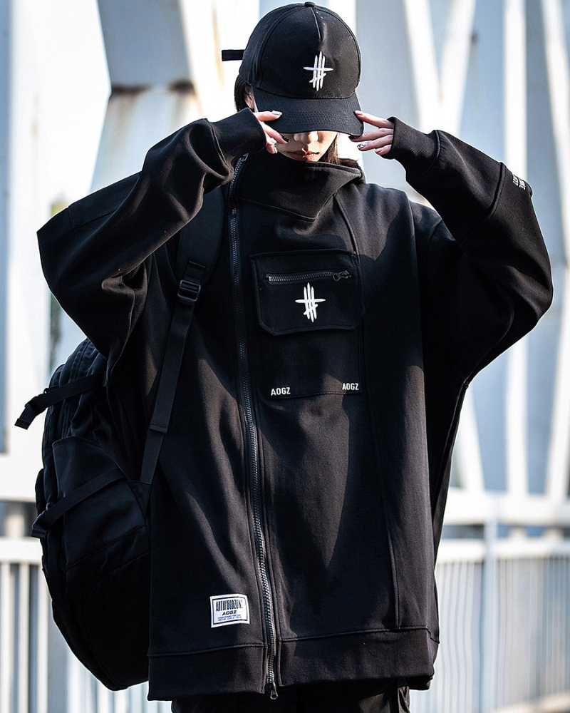 Versatile Zip Techwear Hoodie