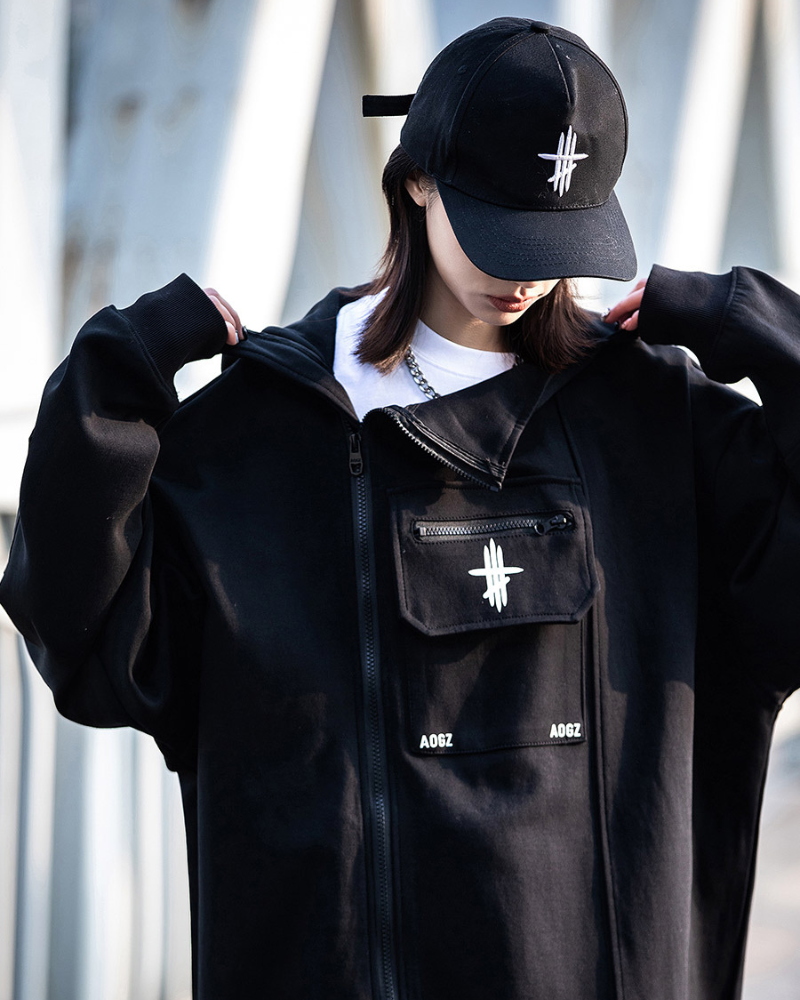 Versatile Zip Techwear Hoodie