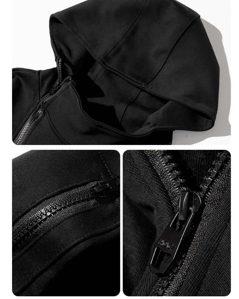 Versatile Zip Techwear Hoodie