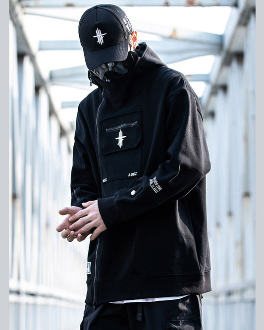 Versatile Zip Techwear Hoodie