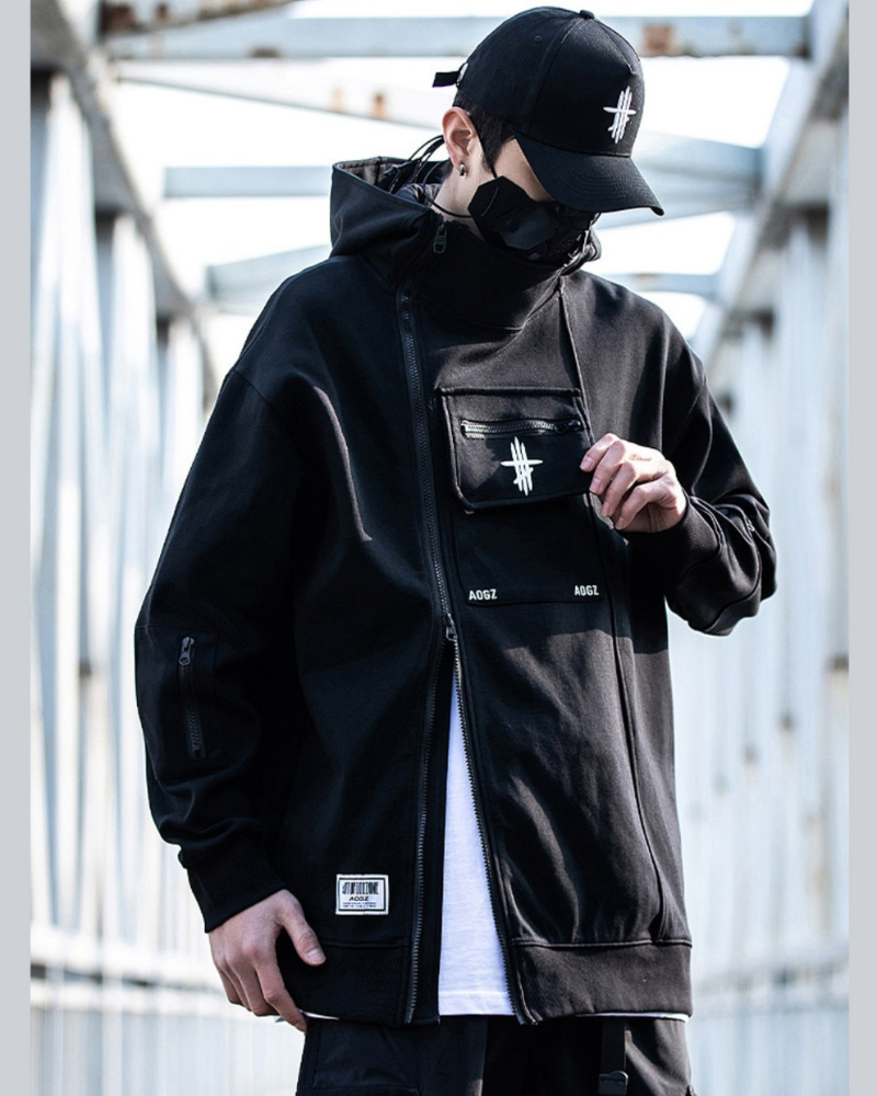 Versatile Zip Techwear Hoodie