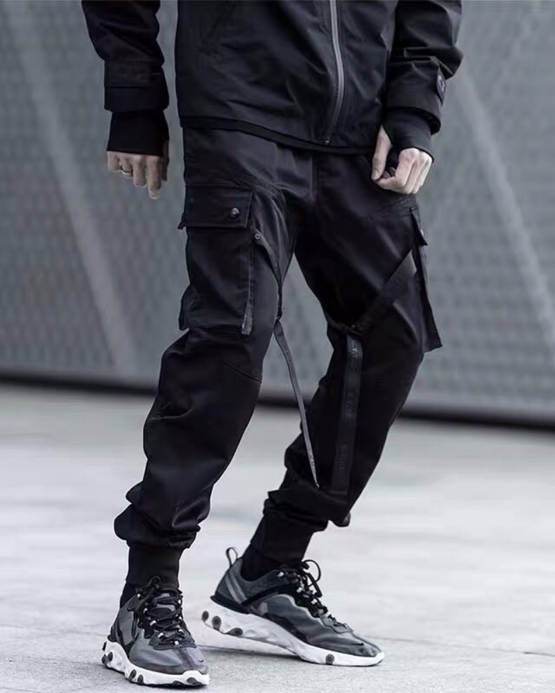 Edgy Black Cargo Trousers