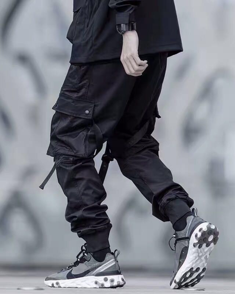 Edgy Black Cargo Trousers