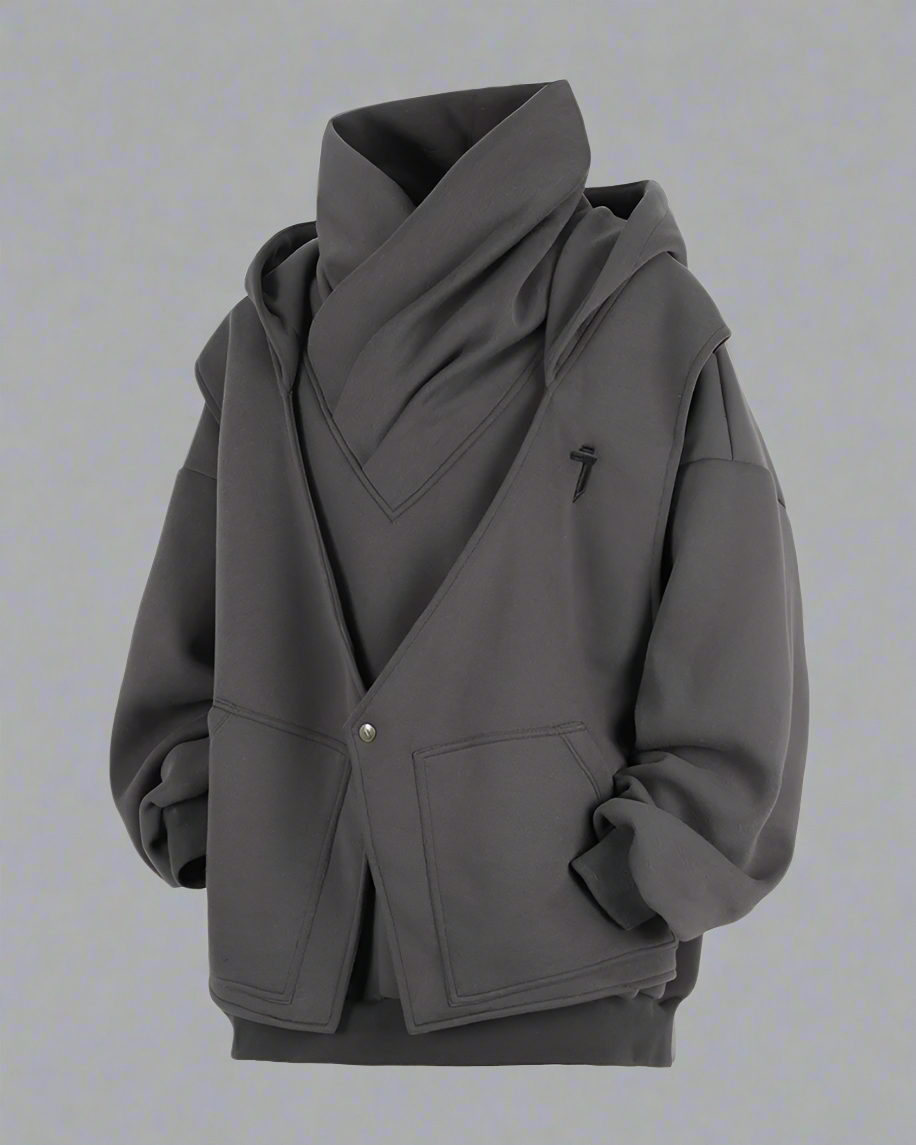 Chic Layered Turtleneck Hoodie