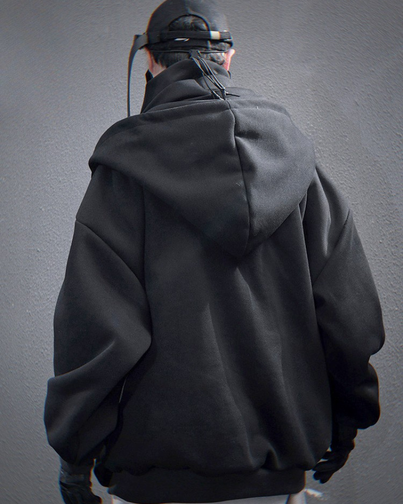 Chic Layered Turtleneck Hoodie