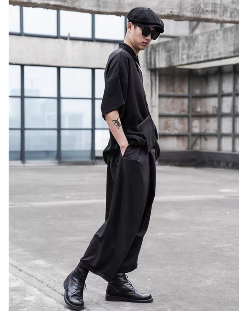 Chic High-Waist Tech Trousers