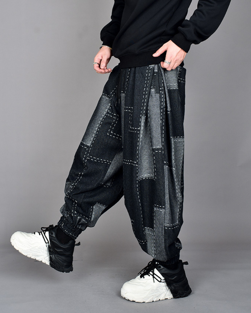 Chic Plaid Harem Trousers