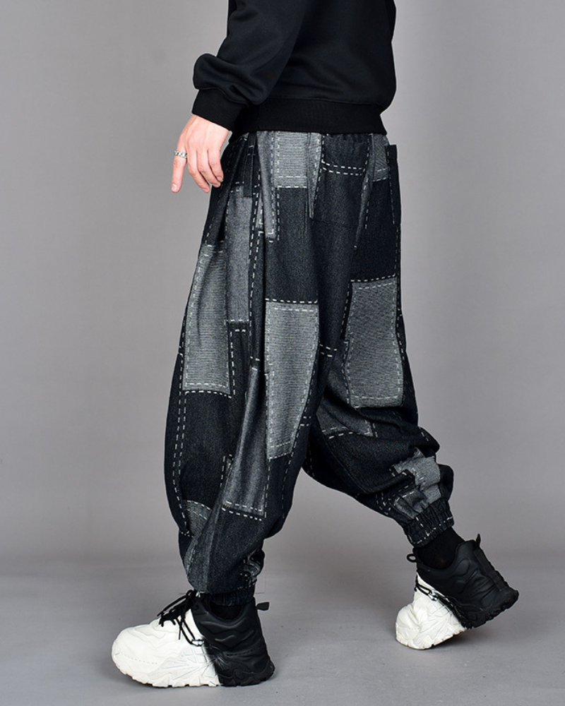 Chic Plaid Harem Trousers