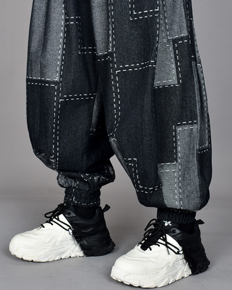 Chic Plaid Harem Trousers