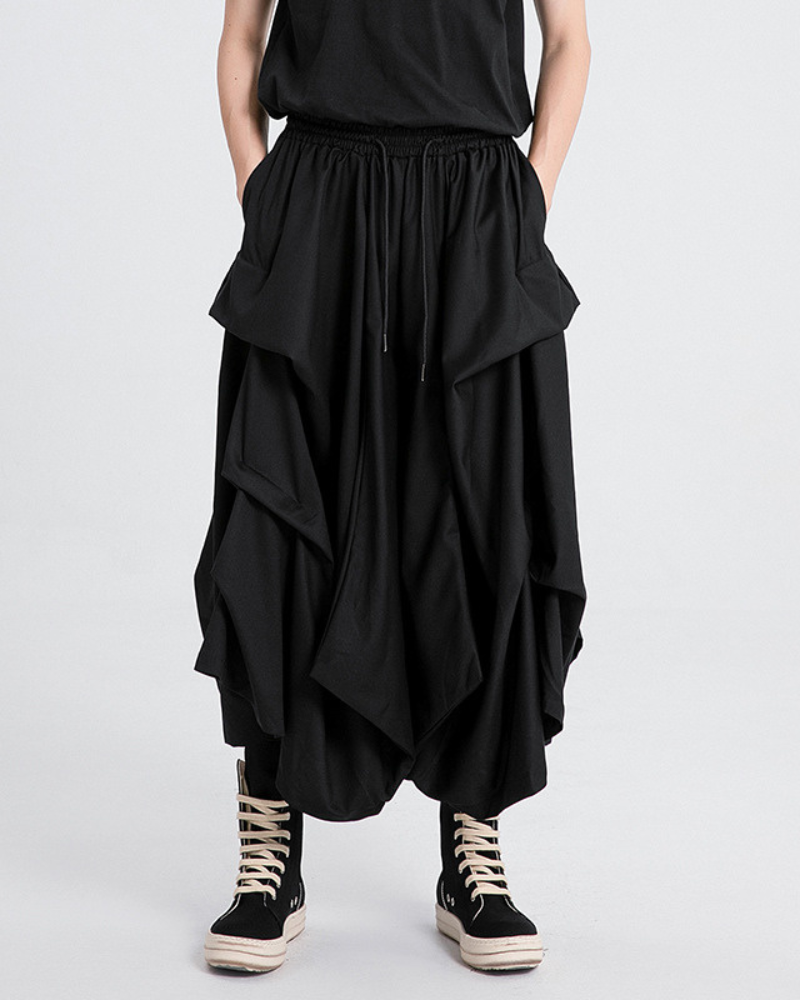 Avant-Garde Pleated Hakama Pants