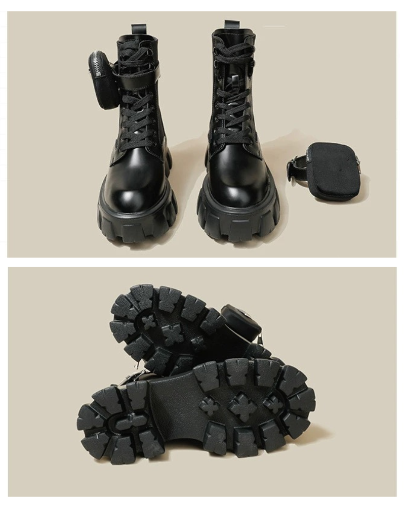 Versatile Leather Boots with Pockets