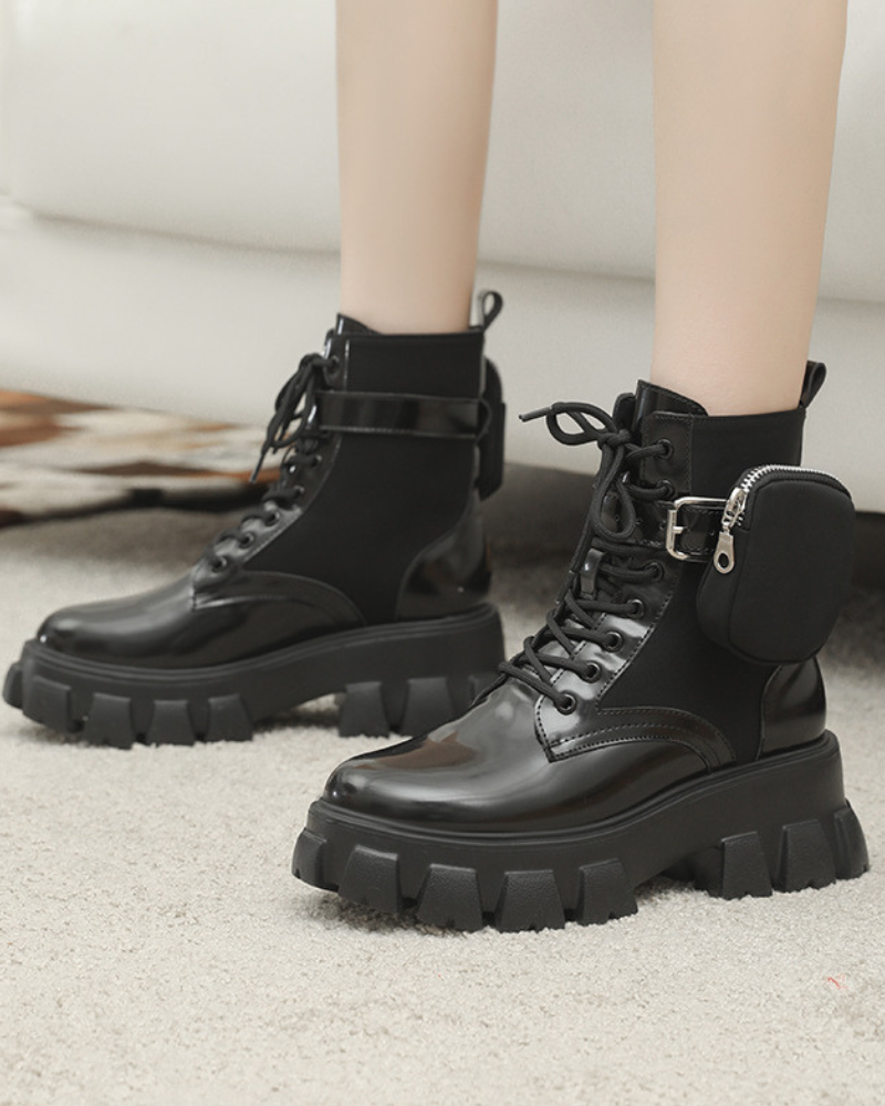 Versatile Leather Boots with Pockets