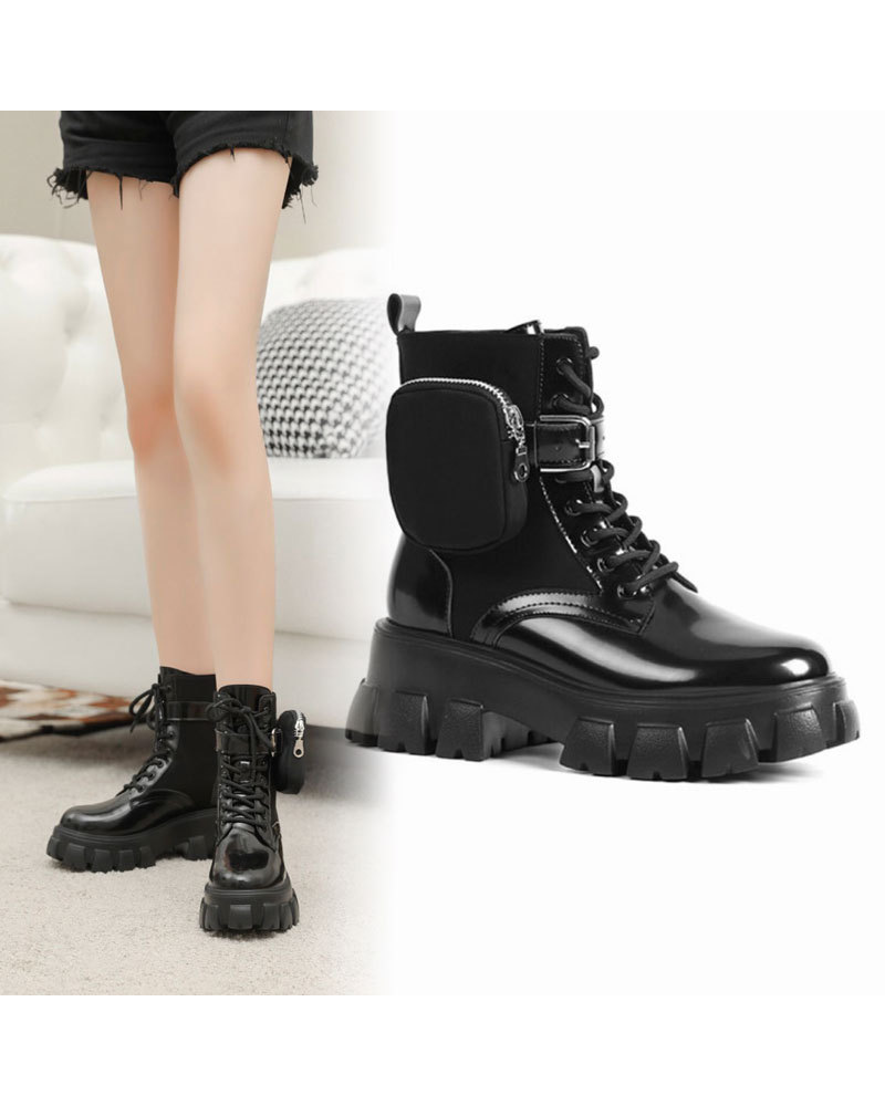 Versatile Leather Boots with Pockets
