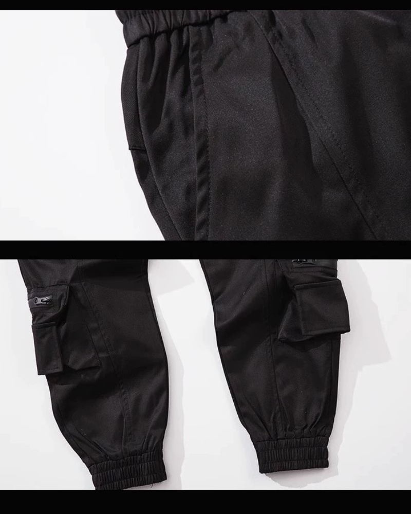 Chic Black Tech Cargo Pants