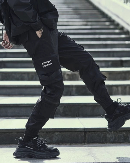 Chic Black Tech Cargo Pants
