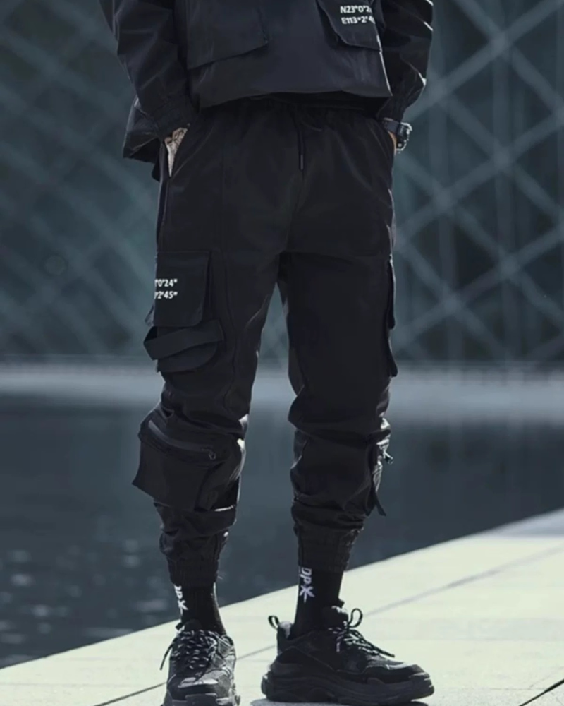 Chic Black Tech Cargo Pants
