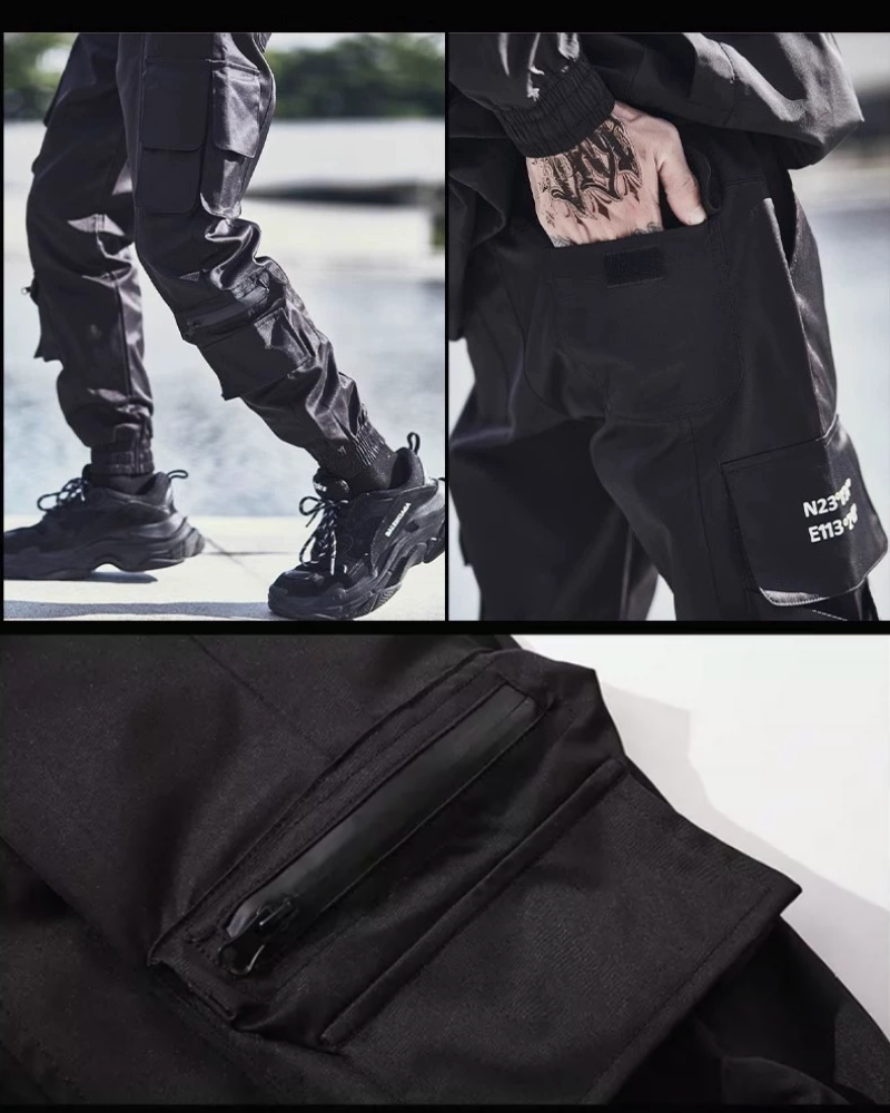 Chic Black Tech Cargo Pants
