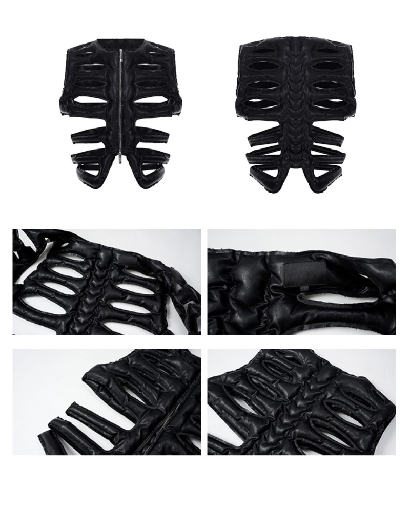 Chic Hollow PU Vest