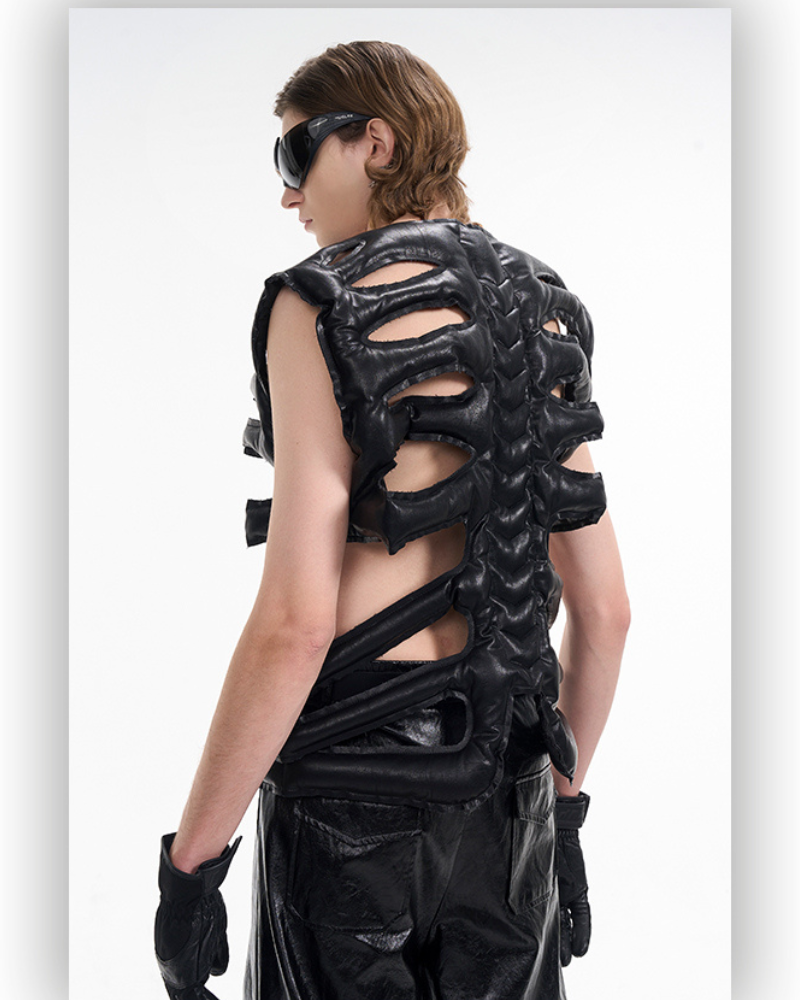 Chic Hollow PU Vest