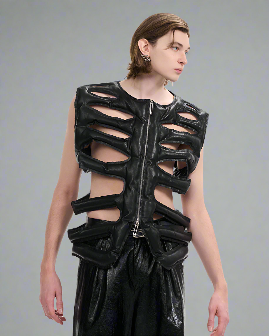 Chic Hollow PU Vest