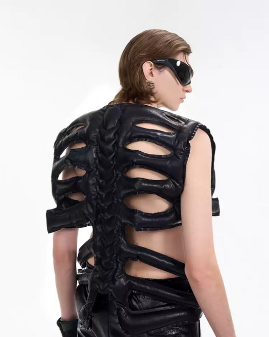 Chic Hollow PU Vest