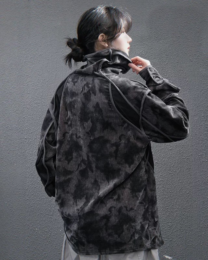 Vibrant Tie-Dye Turtleneck Sweatshirt