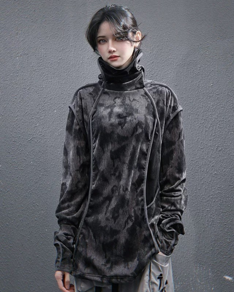 Vibrant Tie-Dye Turtleneck Sweatshirt