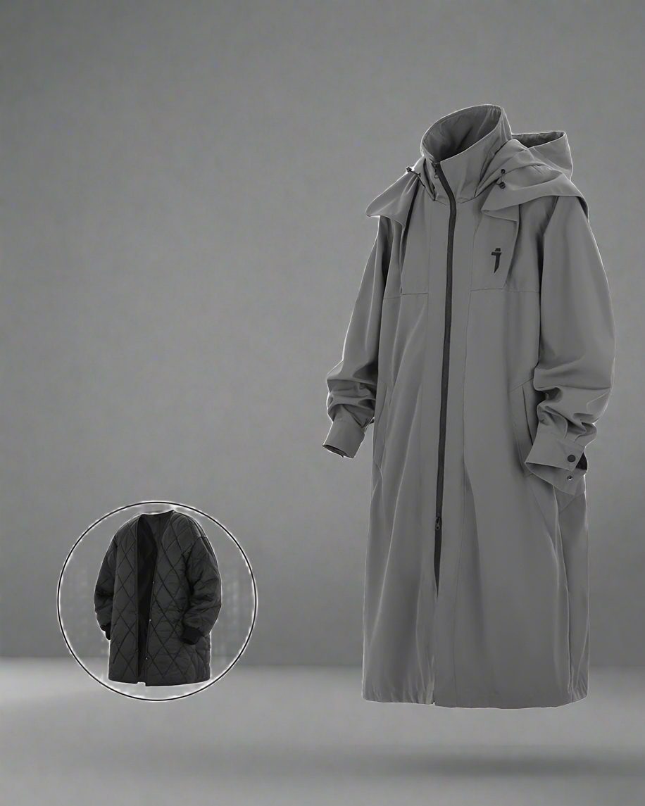 Chic Dual-Zip Long Coat