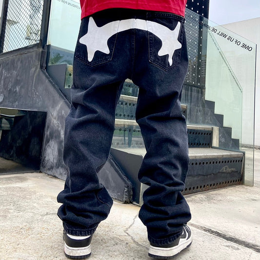 Trendy Y2K Printed Jeans for Streetwear Enthusiasts