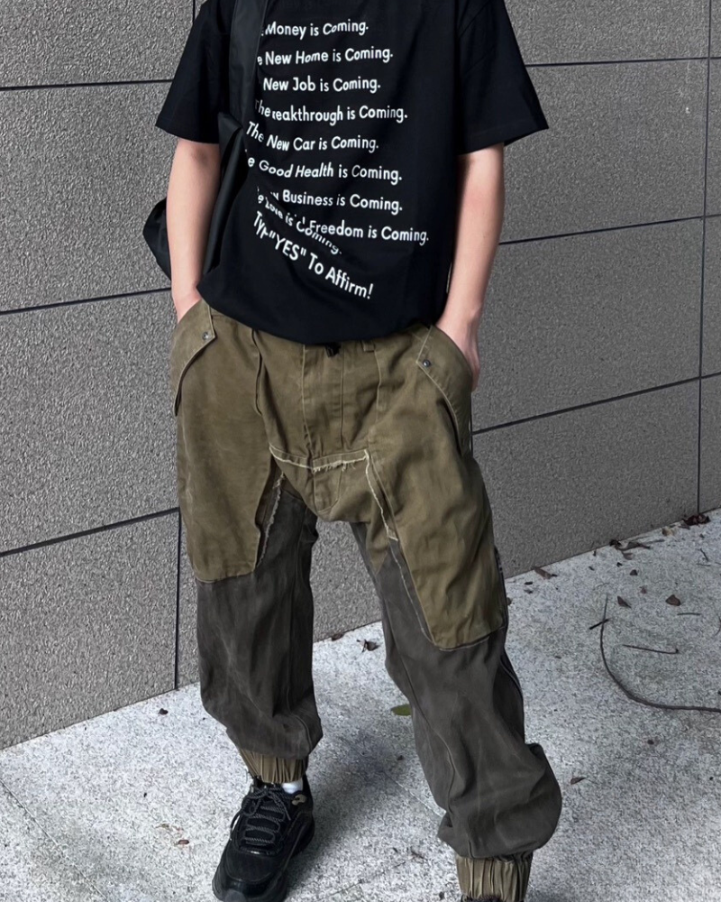 Chic Color-Block Cargo Pants