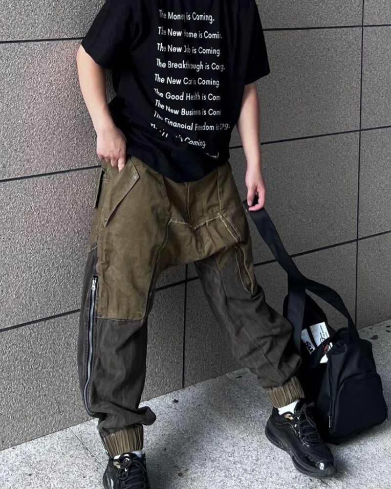 Chic Color-Block Cargo Pants