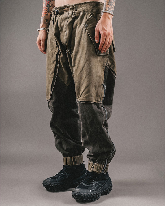 Chic Color-Block Cargo Pants