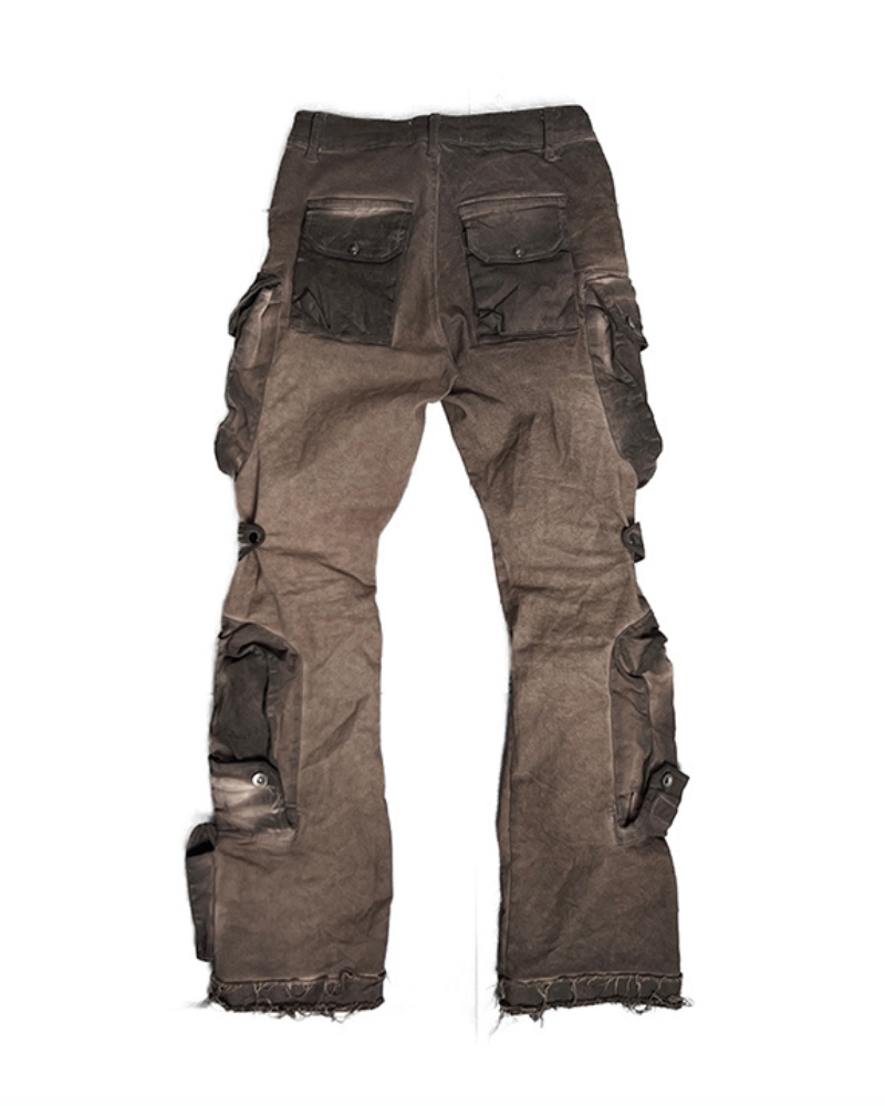 Trendy Distressed Flared Cargo