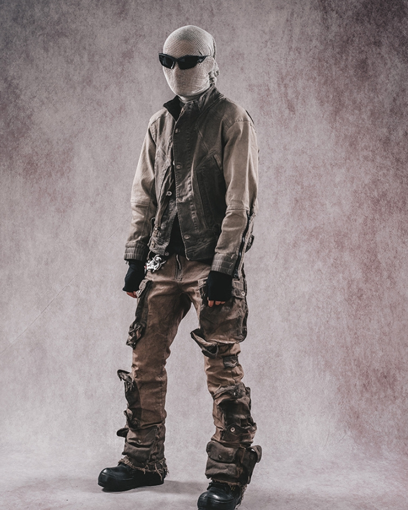 Trendy Distressed Flared Cargo